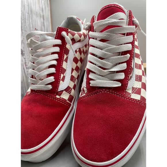 Vans Men’s Old Skool OTW Suede Red & White Checkered Skater Sneakers 10 0 - Picture 3 of 11